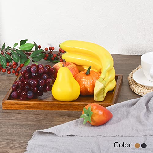 PATIKIL Wood Serving Tray 12x8 Inch Outer Base, Rectangular Decorative Platter for Home Decor Kitchen Table Candle Holder, Black - size: 12x8 Inch