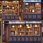 TOYQI Book Nook Kit, DIY Miniature Dollhouse Kit for Adults and Teens, Booknook Tiny House Kit Bookshelf Decoration 3D Wooden Puzzle Bookend for Valentine's Day Couple Lovers - Notting Hill Stories - style: Notting Hill Stories