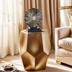 aboxoo Abstract Staute,Modern Decorative Home Decor,Office Desk Sculpture for Men,Creative Round Line Ornament for Bookshelf,Bedroom,Desktop,Dining Table(Copper Black)