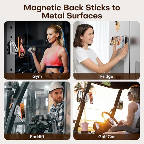 OMOTON TP02 360°Rotating for MagSafe Tripod Mount, Adjustable Aluminum Magnetic Phone Tripod for iPhone 17/16/15/14 Pro Max Air, Foldable Cell Phone Stand Fits Vlog, Gym, Travel Essentials, Silver - color: 5-Silver