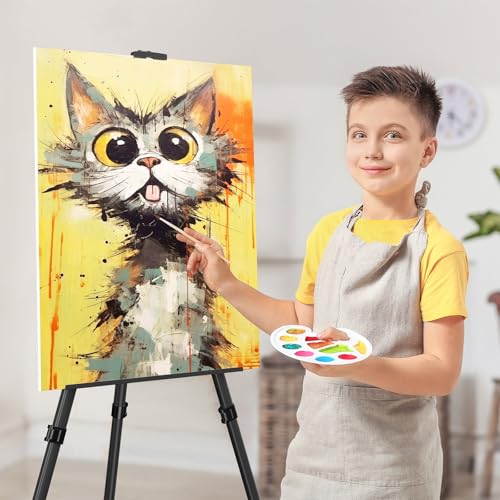 Art Painting Tripod Easel Stands - Portable Adjustable Display Artist Metal Easel with 1 Bag for Tabletop/Floor Painting, Height from 17 to 66 inches, Sturdy for Drawing, Displaying - Black 2 Pack - style: Black-2pack