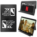 Flight Flap Airplane Tablet Holder, Flexible Cell Phone and Tablet Holder Extra Large 12x7”, Folding Cellphone Stand for Desk, Kindle, Bed, Airplane Gadgets Long Travel Essentials (Black) - color: Black, size: Extra Large