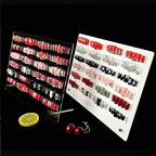 1Pcs White Acrylic Nail Art Display Holder, BetterJonny 50Pcs Nail Stand with 3M Double Sided Tape for Professional Salon False Nail Sample Display - color: white