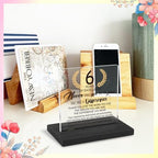 6 Years Work Anniversary Desk Decor Gifts for Employee, 6th Grade Promotion Gifts for Coworker,Modern Transparent Acrylic Desk Plaque with Inspirational Quotes, 10 x 10 x 1.5 cm,XXY106 - style: 6 Years Work Anniversary