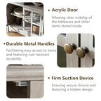 Buffet Cabinet with Storage, Solid Wood Sideboard Cabinet, TV Stands, Coffee Bar Station, Modern Farmhouse Console Table for Dining Room, Kitchen, Living Room, Entryway, Gray - color: Grey