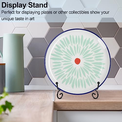 vivinin 4 Pack Plate Stands For Display,Plate Holder 6 '',Picture Frame Stand of Metal,Frame and Artworks,Small Easel for Book,Tabletop Art,Picture,Photo Platter,black (21ZSJ0001)