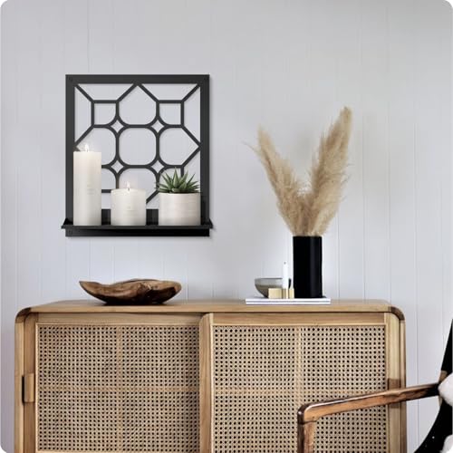 Classical Candle Wall Sconce, Black Bathroom Wall Decor, Farmhouse Wall Art for Living Room Bedroom Bathroom (2 Pack 11.8 x 13 in) - color: Black- Art