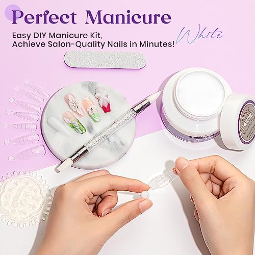 MIZHSE 60g White 3D Gel Nail Art Sculpting, Solid Builder Gel for Nails Non-Sticky Carving Molding Hard Extension Gels Soak Off U V LED for Salon Manicure Home DIY - color: 0-0-White