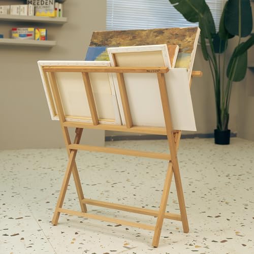 MEEDEN Folding Art Print Rack - Beechwood Art Storage Rack - Artist Storage and Display Rack for Canvas Art Prints Panels Posters Art Gallery Shows - size: Small