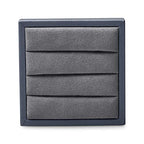 Oirlv Premium Leather Ring Display Stand Small Ring Tray Showcase Jewelry Display Home Organizer(Grey) - color: Grey