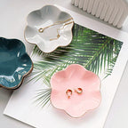 HANKOR 4.7 inch Small Ring Dish, Ceramic Jewelry Holder Tray, Pink Catch All Trinket Bowl for Keys Rings Earrings - color: Pink