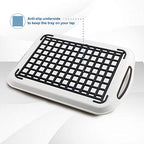 Food Trays for Eating on Couch - 2 Pack - Non Slip Dinner Trays for Eating Set of 2 Non Slip Serving Tray and Food Tray with Handles (Black & White) - color: Black and White - 2 Pack