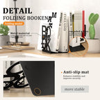 Book Ends,1 Pair Bookends Metal Bookend (Folding Book Ends 1 Pair) - size: Folding Book Ends 1 Pair