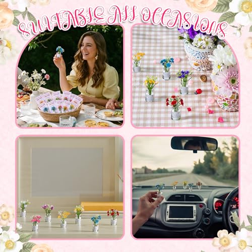 Xuhal 40 Sets Mothers Gift Set for Women Positive Mini Bud Vase with Flowers Positive Cards Motivational Office Desk Decor Gift for Mother Women Teacher Volunteer Employee Nurse Wedding