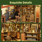 CCCDF Book Nook Kit - 3D Wooden Puzzles for Adults, DIY Scene Miniature Kit, Tiny House Booknook Craft Bookshelf Decor Mini Scale Model, Gifts for Puzzle Lovers (The Radium Lady) - style: The Radium Lady