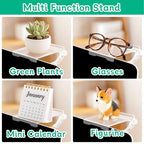 4PCs Acrylic Display Risers Stand Computer Monitor Clear Display Shelf Computer Screen Decor for Mini Figurine Home Office Desk Figures Organizer