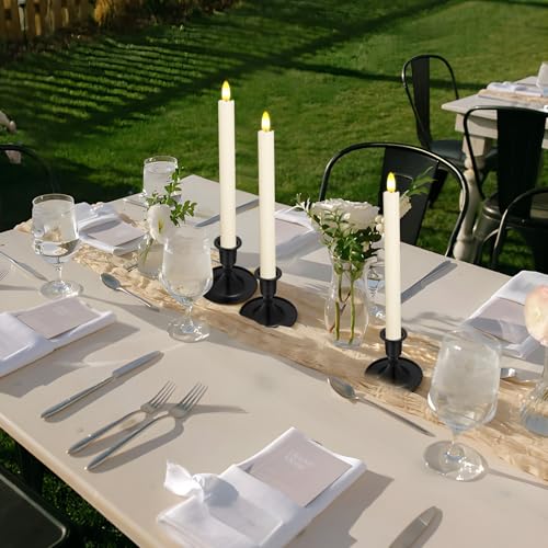 Candlestick Holders 2 PCS Short Metal Taper Candle Holders, KSWING Black Candle Stick Holders Set, Perfect for Table Centerpiece Mantel Party Wedding Christmas Home Decor, Set of 2 - color: Black, size: short - 2pc