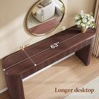Itaar 63" Fluted Console Table with 2 Drawers, Modern Entryway Table with Storage, Long Sofa Table Behind Couch for Living Room, Hallway, Couch, Foyer，Brown - color: Brown