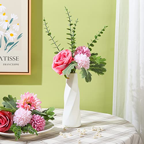 Didaey 10 Pack Composite Plastic Flower Vases Bulk White Small Boho Floral Vases for Dried Flower Bouquet Pampas Grass Centerpieces Fall Wedding Party Living Room Decor(Retro) - style: Retro