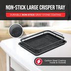 Bakken-Swiss Crisper Tray, Non-Stick Gray Marble | Healthier Cooking | For Regular Ovens | 2-Piece Set, Pack of 4 - color: Gray Marble, size: 9.5" x 13" (Pack of 4)