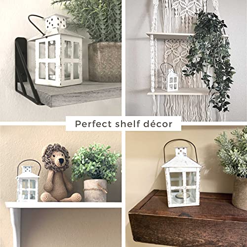 Kate Aspen Rustic Farmhouse Decor White Candle Holder Lantern Decorative (5 Inch), Wedding Decoration, Centerpiece Table Decorations, Home Decor, Shelf Decor, Fireplace Lantern - size: 5 inch White Decorative Lantern, style: One Lantern