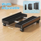Adjustable Mobile Computer Tower Stand, Ventilated CPU Stand with Locking Caster Wheels, Fits Most Computer Towers, Under Desk Floor PC Cart, Universal PC Holder for Office, Students & Gamers (Black) - color: Black