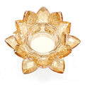OwnMy Crystal Lotus Flower Tea Light Holder Lotus Petals Votive Candle Holder, Crystal Flower Tealight Candle Stand Candle Lamp for Wedding Table Centerpiece (Champagne Gold) - color: Champagne Gold