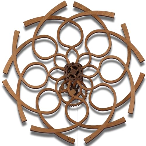 WOODEN.CITY Kinetic Wall Art Sculpture Ornate Geometric, Model Size 37.4 x 27.55 in, Hypnotic Wooden Decor for Office, Home, Living Room, Bedroom, or Kitchen - Stress Relief and Creative Energy Boost