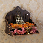 Wooden Wall Mounted Hanging Puja Temple|Wooden Mandir| Pooja Stand |Pooja Mandir for Home& Office|Temple for Festivals| Gifting Purpose - size: Double Stand Wooden Temple