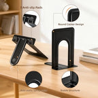 Happyhapi 14 Pair Book Ends for Shelves, 28 Pcs Metal Bookends Book Holder for Shelf, Heavy Book Stopper for Desk, Simple Library Office Home Bookend, 4.9 x 5.7 x 6.5 in, Black