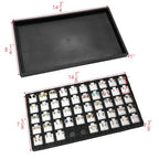 Ikee Design 2 Pcs Set Black Earring Display Tray with 50 Earring Cards Organizer, Jewelry Tray Display for Stud Earring Collection, 100pcs Earring Puffy Cards, 14 3/4W x 8 1/4D x 1H in, White, Black - color: Small Earring Card