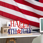 COCHIE Metal Happy 4th of July Sign, Red Blue and White Decorations for Home, Office, Shelf, Mantel, Indoor, Fouth of July Decoration, Patriotic Star Decor (Independence Day) - style: Independence Day