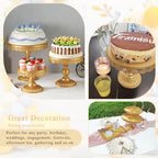 Set of 9 Cake Stands Metal Cupcake Stand Set Multiple Styles Candy Fruit Display Tower Dessert Plate Cake Serving Tray for Birthday Party Wedding Anniversary Baby Shower Engagement (Gold) - color: Gold