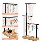 SRIWATANA Jewelry Organizer Stand, Extra Tall Necklace Holder Jewelry Holder, Gift Idea (Carbonized Black & Black) - color: carbonized black and black