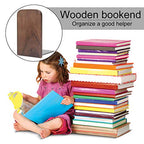 2 Pieces Walnut Wood Bookends，Walnut Wood Art Bookends Office Hand Crafted Walnut Wood Bookends for Home Office School Book Organizers (Walnut Square)