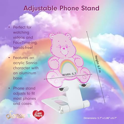 Sonix x Care Bears Character Phone Stand | Adjustable Cell Phone Holder, Desk Stand, Dock | Care Bears | Cheer Bear - color: Cheer Bear