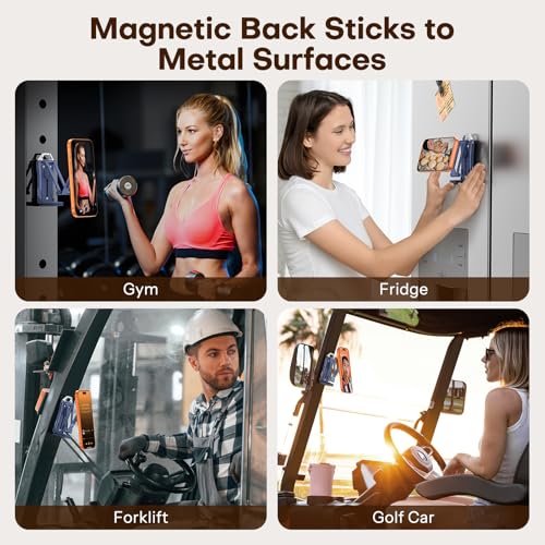 OMOTON TP02 360°Rotating for MagSafe Tripod Mount, Adjustable Aluminum Magnetic Phone Tripod for iPhone 17/16/15/14 Pro Max Air, Foldable Cell Phone Stand Fits Vlog, Gym, Travel Essentials, Navy Blue - color: 3-Navy Blue