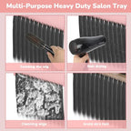 Extension Salon Tray Hair Extension Cart Tray Pink Multi-Function Extensions Rolling Tray with Blow Dryer Holder and Storage Platform - color: L-pink