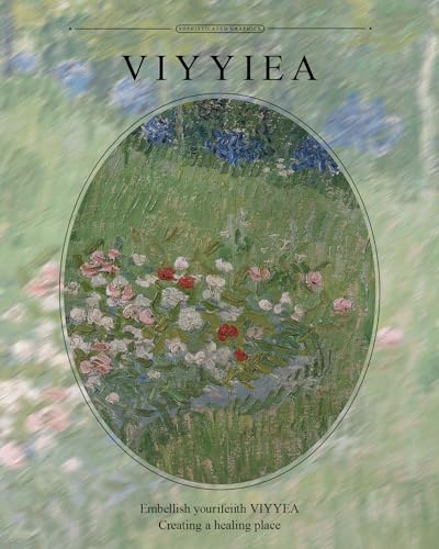 VIYYIEA Gold Framed Wall Art Canvas Print Home Decor Flower Van Gogh Wall Art Vintage Botanical Garden Prints House Decor Floral Paintings Pictures for Living Room Bedroom 11x14in - color: De tuin van Daubigny, size: 14"L x 11"W