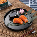 Round Wood Serving Tray, Solid Wooden Decorative Tray Non-Slip Tea Coffee Table Tray Snack Plate Food Meals Serving Tray with Raised Edges for Home Decor Kitchen Restaurant(10.6inch, Black) - size: 10.6"