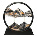 Muyan Moving Sand Art Picture Sandscapes in Motion Round Glass 3D Deep Sea Sand Art for Adult Large Desktop Art (Black, 7 Inch) - color: Black, size: 7 Inch