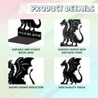 Peacoblue Metal Bookends for Shelves, Modern Decorative Heavy Duty Study Book Ends Stoppers for Office, Desk, Shelf, Room 5.3"x4.3"x6.9" Cast Iron Simple Tall Bookends 1 Pair (Dragon) - style: Dragon