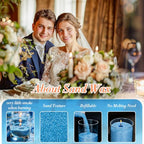 Sukh Blue Candle Sand with Wick - 430G(0.94lb) Sand Candle with Wicks Refillable Candles for Weddings, Parties, Halloween, Christmas - color: Blue