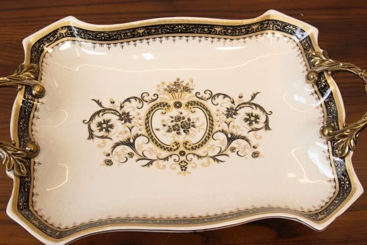 Fruit Bowl European-Style Luxury Villa Coffee Table Fruit Plate Ornaments American-Style Ceramic Tray Soft Decorations Trays
