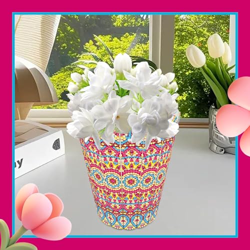 ILYUFO Diamond Art Kits for Adults, DIY Flowerpot Diamond Art, Diamond Painting Kit, Ideal Desktop Ornaments & Thoughtful Female Gifts (Happiness) - color: happiness