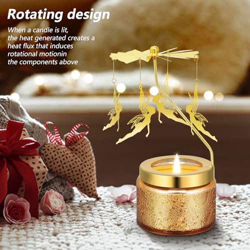 Kunrsug Girl with Wings Rotating Scented Candles Gift Set for Birthdays, Christmas, Thanksgiving, or As A Unique Present for Your Mom, Sister, Girlfriend, Colleagues, Friends, or A Dear Friend - style: Girl with Wings