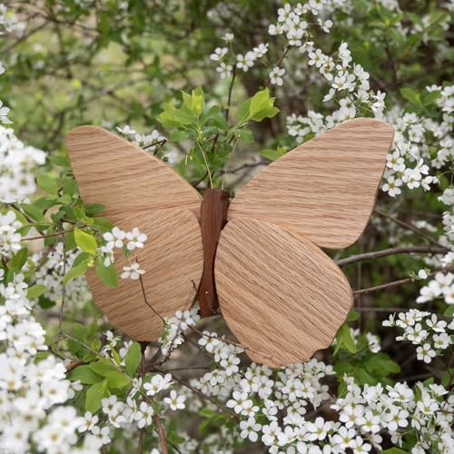 2 Pack Handmade Wooden Butterfly Wall Art Hanging Decor Butterflies Wall Art Hanging Sculpture for Bedroom Bathroom Living Room Butterfly Home Decoration for Kids Baby Nursery Room Decor (Beige) - color: Beige