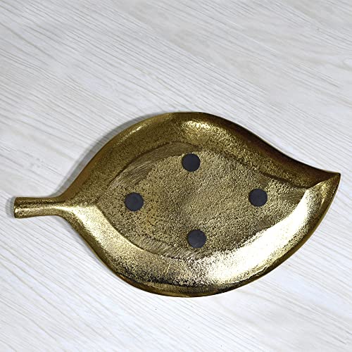 BBH Home's Handmade Gold Novelty Shaped Aluminium Tray 10.82 x 6.10 x 0.78 AMBBVK037AB2020 - color: Gold