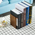 Large Bookend Hold Heavy Books- 7x4x5in 3 Pack Wood Bookends for Heavy Books Heavy Duty Walnut Book Ends for Men Wood Bookends for Office Desk Non-Skid - color: Walnut-s-3pair