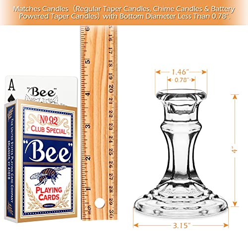 DARJEN Candlestick Holders Set, 4" H Taper Candle Holders Bulk, 12Pcs Clear Glass Candle Holders for Wedding, Festival, Party & Windowsill Decor - color: Hexagonal
